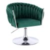 Židle NORDEN VELUR na stříbrném talíři - zelená