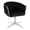 Židle NORDEN VELUR na stříbrném kříži - černá