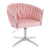 Židle NORDEN VELUR na stříbrném kříži - růžová