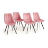 Židle ORLEN VELUR - růžová - set 4ks
