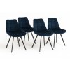 Židle ORLEN VELUR - tmavě modrá - set 4ks