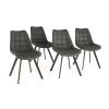 Židle ORLEN VELUR - tmavě šedá - set 4ks