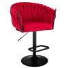 Barová židle NORDEN VELUR na černém talíři - červená