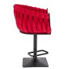 Barová židle NORDEN VELUR na černé hranaté podstavě - červená