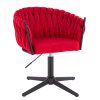Židle NORDEN VELUR na černém kříži - červená