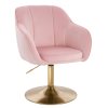 Židle AVOLA VELUR na zlatém talíři - světle růžová