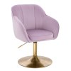 Židle AVOLA VELUR na zlatém talíři - levandule