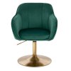 Židle AVOLA VELUR na zlatém talíři - zelená