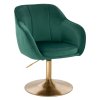 Židle AVOLA VELUR na zlatém talíři - zelená