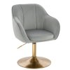 Židle AVOLA VELUR na zlatém talíři - světle šedá