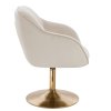 Židle AVOLA VELUR na zlatém talíři - krémová