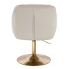 Židle AVOLA VELUR na zlatém talíři - krémová