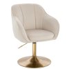 Židle AVOLA VELUR na zlatém talíři - krémová