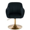 Židle AVOLA VELUR na zlatém talíři - černá