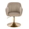 Židle AVOLA VELUR na zlatém talíři - latte