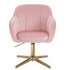 Židle AVOLA VELUR na zlatém kříži - světle růžová