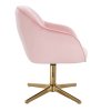 Židle AVOLA VELUR na zlatém kříži - světle růžová