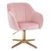 Židle AVOLA VELUR na zlatém kříži - světle růžová