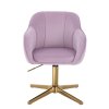 Židle AVOLA VELUR na zlatém kříži - levandule