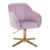 Židle AVOLA VELUR na zlatém kříži - levandule