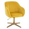 Židle AVOLA VELUR na zlatém kříži - žlutá
