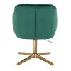 Židle AVOLA VELUR na zlatém kříži - zelená