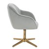 Židle AVOLA VELUR na zlatém kříži - světle šedá