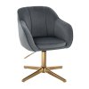 Židle AVOLA VELUR na zlatém kříži - tmavě šedádark grey 1