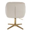 Židle AVOLA VELUR na zlatém kříži - krémová