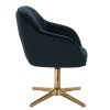 Židle AVOLA VELUR na zlatém kříži - černá