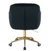 Židle AVOLA VELUR na zlaté podstavě s kolečky - černá