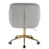 Židle AVOLA VELUR na zlaté podstavě s kolečky - světle šedá