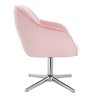 Židle AVOLA VELUR na stříbrném kříži - světle růžová