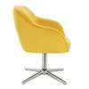 Židle AVOLA VELUR na stříbrném kříži - žlutá