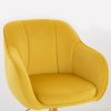 Židle AVOLA VELUR na stříbrném kříži - žlutá