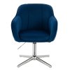 Židle AVOLA VELUR na stříbrném kříži - modrá