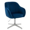 Židle AVOLA VELUR na stříbrném kříži - modrá