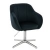 Židle AVOLA VELUR na stříbrném kříži - černá