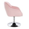 Židle AVOLA VELUR na stříbrném talíři - světle růžová