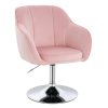 Židle AVOLA VELUR na stříbrném talíři - světle růžová