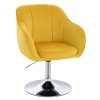 Židle AVOLA VELUR na stříbrném talíři - žlutá