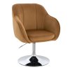 Židle AVOLA VELUR na stříbrném talíři - medová