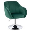 Židle AVOLA VELUR na stříbrném talíři - zelená