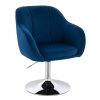 Židle AVOLA VELUR na stříbrném talíři - modrá