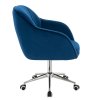 Židle AVOLA VELUR na stříbrné podstavě s kolečky - modrá
