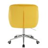 Židle AVOLA VELUR na stříbrné podstavě s kolečky - žlutá
