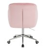 Židle AVOLA VELUR na stříbrné podstavě s kolečky - světle růžová
