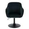 Židle AVOLA VELUR na černém talíři - černá