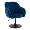 Židle AVOLA VELUR na černém talíři - modrá