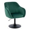 Židle AVOLA VELUR na černém talíři - zelená